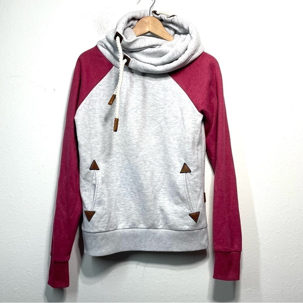 Naketano So Ein Otto II Oatmeal & Bordeaux Hoodie Medium O150